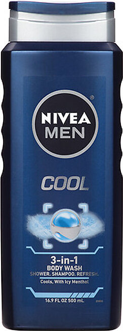 Nivea For Men Body Wash, Cool - 16.9 Oz