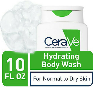 CeraVe Hydrating Body Wash with Hyaluronic Acid For Normal to Dry Skin, 10 Oz