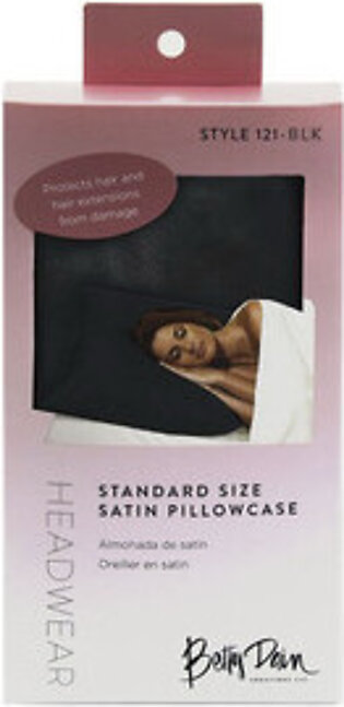 Betty Dain Standard Satin Pillow Case, Black, 1 Ea