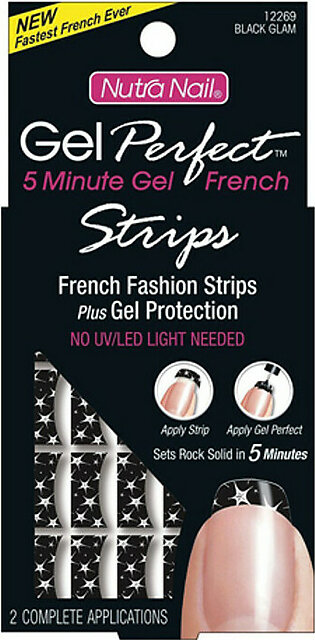 Nutra Nail French Fashion Strips, Black Glam 12269, 2 Ea