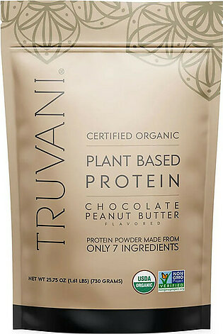 Truvani Organic Chocolate Peanut Butter Protein Powder, 25.75 Oz