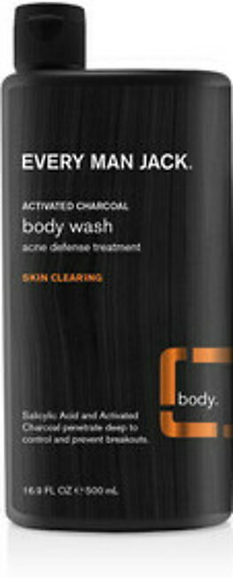 Every Man Jack Activated Charcoal Skin Clearing Body Wash, 16.9 Oz
