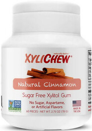 Xylichew Natural Cinnamon Soft Xylitol Chewing Gum, Sugar Free, 60 Ea