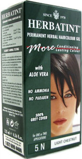 Herbatint Permanent Herbal Haircolor Gel With Aloe Vera #5N Light Chestnut - 4.56 Oz