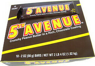 Hersheys 5Th Avenue Peanut Butter Candy Chocolate Bar - 2 Oz/18 Ea
