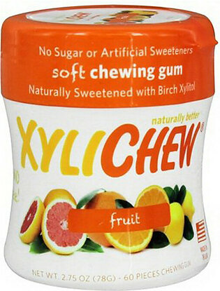 Xyli Chew Sugar Free Soft Chewing Gum, Fruit, 60 Ea