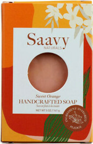 Saavy Naturals Hand Crafted Bar Soap, Sweet Orange, 5 Oz