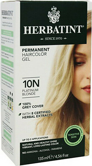Herbatint Permanent Hair Color Gel, 10N Platinum Blonde, 4.56 oz