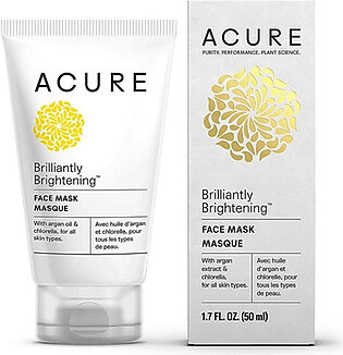 Acure Brilliantly Brightening Face Mask With Argan Oil and Chlorella for All Skin Types, 1.7 Oz