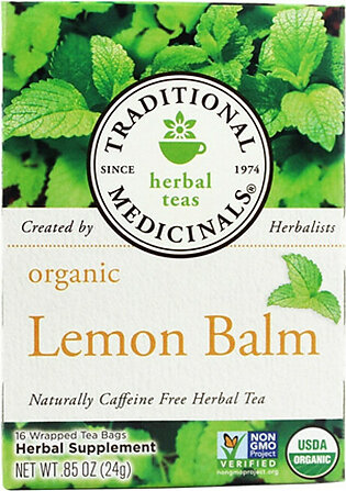 Traditional Medicinals Organic Herbal Tea, Lemon Balm, 16 Tea Bags