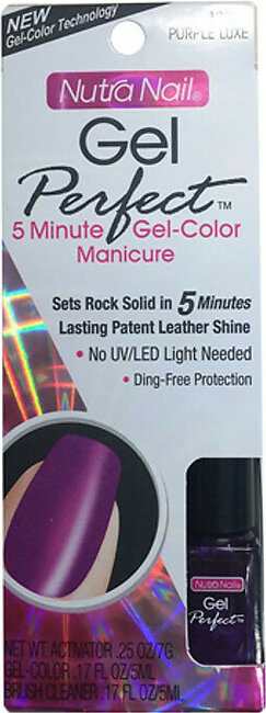 Nutra Nail Gel Perfect 5 Minute Gel Color Manicure, Purple Lux - Kit