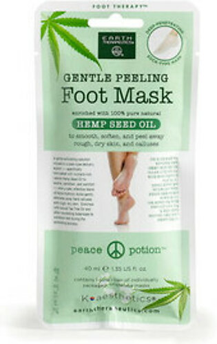Earth Therapeutics Gentle Peeling Foot Mask with Hemp Seed Oil, 1 Ea