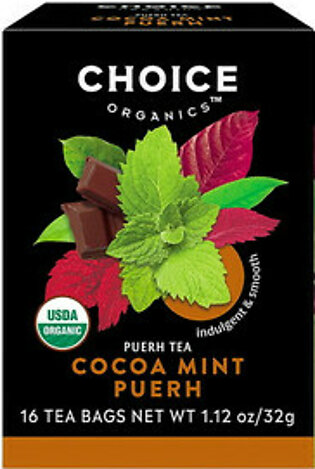 Choice Organics Cocoa Mint Puerh Tea bags, Cocoa Mint Puerh, 16 Ea