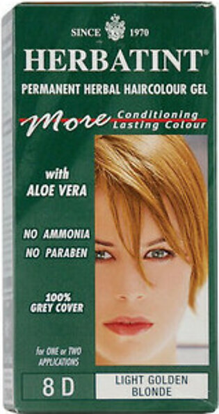 Herbatint Permanent Herbal Haircolor Gel #8D Light Golden Blonde - 4.56 Oz