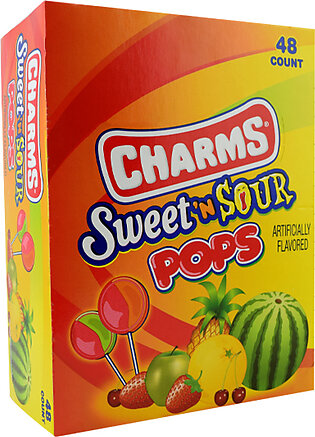 Charms Sweet And Sour Pops - 48 Lollipops/Box