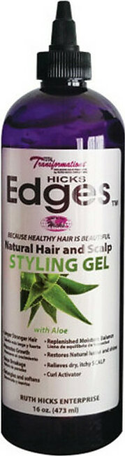 Hicks Edges Natural Hair and Scalp Styling Gel, 16 Oz