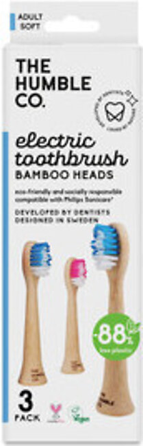 The Humble Co Electric Toothbrush Replaceable Bamboo Head Original, 3 Ea