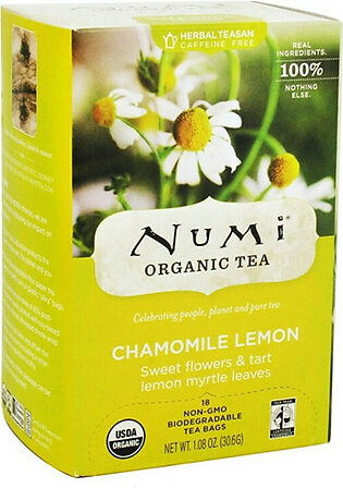 Numi Organic Herbal Tea, Chamomile Lemon - 18 Tea Bags