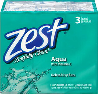 Zest Refreshing Bath Bar Soap, Aqua Soap 3 Ea - 4 Oz