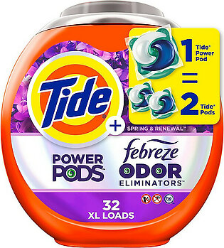 Tide Power Pods Laundry Detergent Pacs With Febreze, 52 Oz