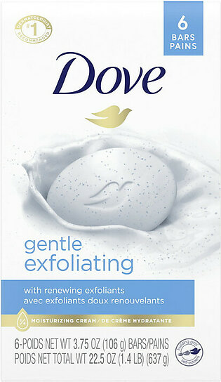 Dove Gentle Exfoliating Beauty Bar Soap, 3.75 Oz, 6 Ea