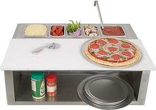 Alfresco 30-Inch Stainless Steel Pizza Prep & Garnish Rail with Food Pans