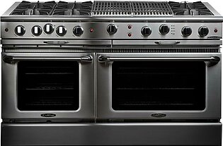 Capital Cooking 60" Gas Range 6 Open Burners 24" BBQ Grill 8 cu. ft.