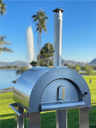 Kokomo Grills 32” Wood Fired Stainless Steel Pizza Oven & Stand