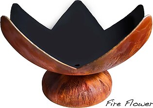 Ohio Flame 41" Fire Flower Artisan Fire Bowl Patina Finish