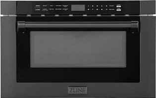 ZLINE 24" Built-in Microwave Drawer With Traditional Handle 1.2 cu. ft. in Black Stainless Steel