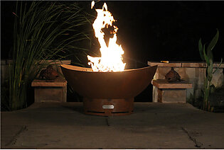 Fire Pit Art Scallop/Tidal Wood Burning System 32" Pan Size