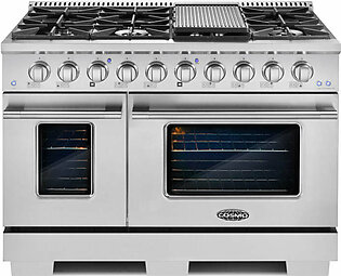 Cosmo 48" Stainless Steel Double Oven Gas Range with 8 Italian Burners