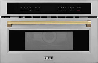 ZLINE 30” Built-in Convection Microwave Oven in Stainless Steel & Champagne Bronze Accents 1.6 cu ft.