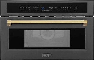ZLINE 30” Built-in Convection Microwave Oven in Black Stainless Steel & Champagne Bronze Accents 1.6 cu ft.
