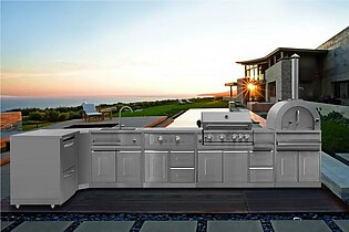 Thor 32-Inch Stainless Steel Outdoor Kitchen Pizza Oven and Cabinet