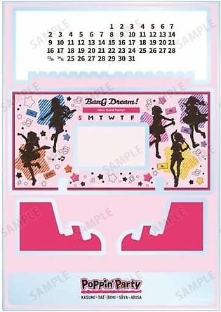 BAng Dream! Girls' Band Party! Poppin' Party Ani-Sketch desktop acrylic perpetual calendar