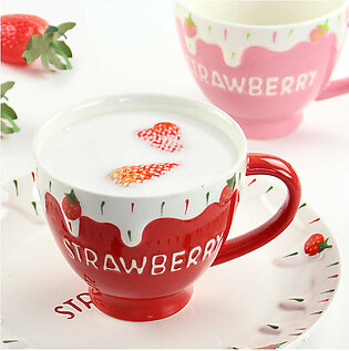 Strawberry Coffee Mug Ceramic Cup for Women Men Birthday Gifts