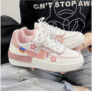 Womens Cute Japanese Pink Sakura Sneakers Walking Shoes