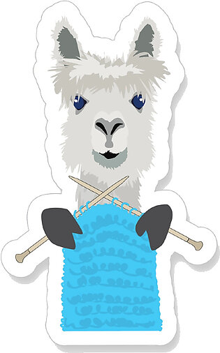 Knitting Alpaca Sticker