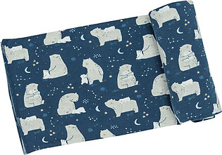 Night Sky Bear Swaddle Blanket