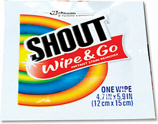 Shout Wipe & Go Instant Stain Treatment Wipes, Box Of 80
