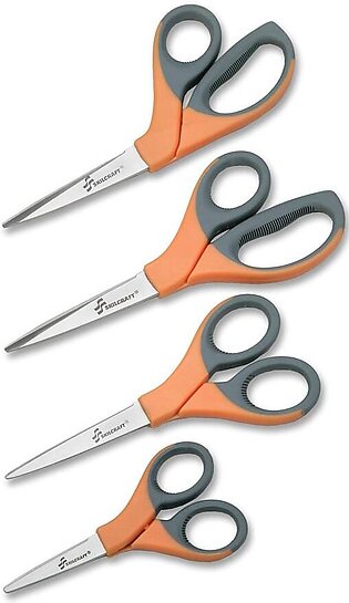 SKILCRAFT Sewing Scissors, 6 3/5", Blunt, Black/Orange