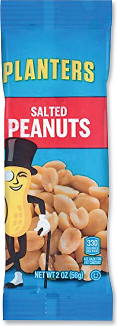 Planters Salted Peanuts, 2 oz Packet, 144/Carton