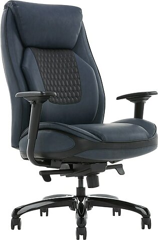 Shaquille O'Neal Nereus Ergonomic Bonded Leather High-Back Executive Chair, Navy