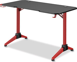 Safco Ultimate Computer Gaming Desk, 47.2" x 23.6" x 29.5", Black/Red, Ships in 1-3 Business Days