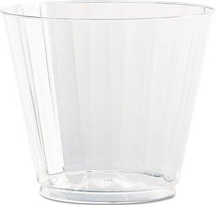 WNA Classic Crystal Plastic Tumblers, 9 oz, Clear, Fluted, Squat, 20/Pack, 12 Packs/Carton