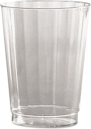 WNA Classic Crystal Plastic Tumblers, 10 oz, Clear, Fluted, Tall, 20/Pack, 12 Packs/Carton