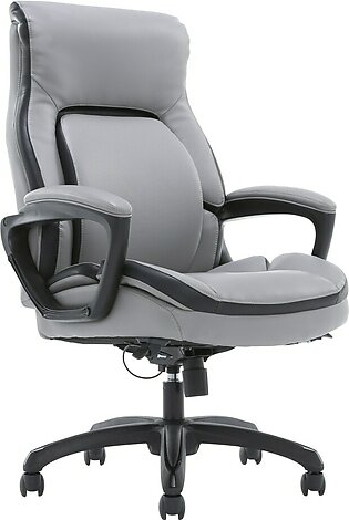 Shaquille O'Neal Amphion Ergonomic Bonded Leather High-Back Executive Chair, Gray