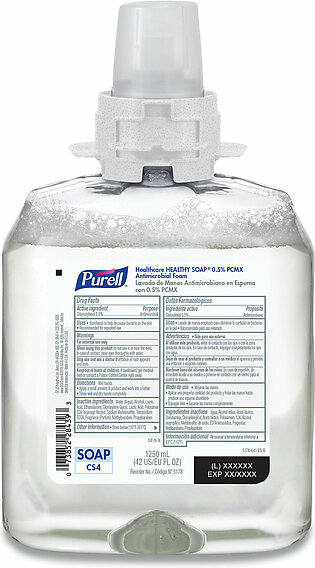 PURELL Healthcare HEALTHY SOAP 0.5% PCMX Antimicrobial Foam, For CS4 Dispensers, Fragrance-Free, 1,250 mL, 4/Carton