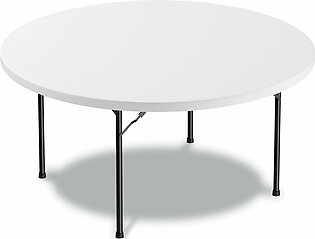 Alera Round Plastic Folding Table, 60" Diameter x 29.25h, White